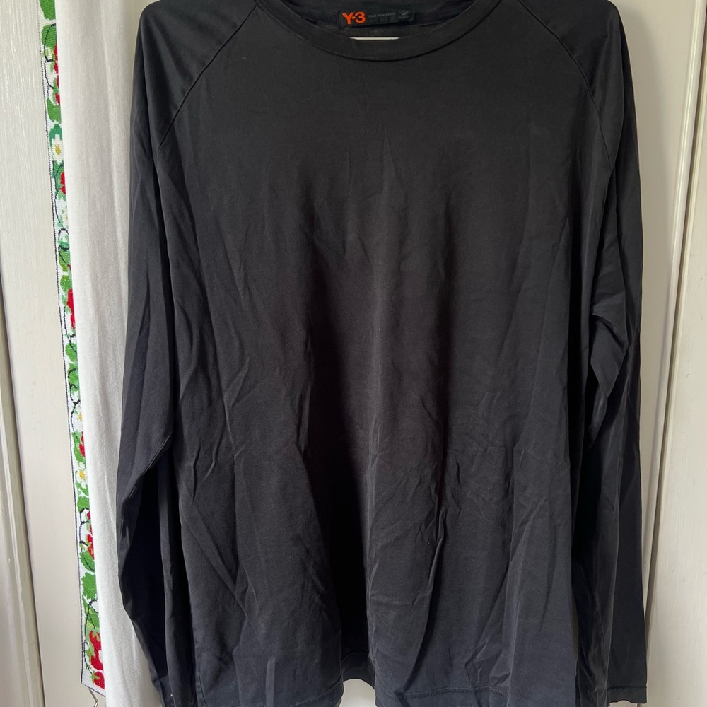 Y-3 Black Long Sleeve Tee Versatile Cotton Blend